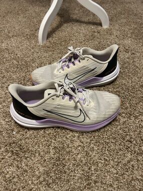Nike Women's Neutral Running Shoes - Beige with Purple Accents